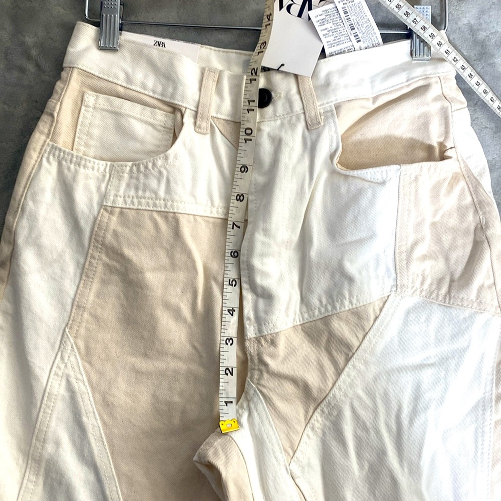 Zara Relaxed Fit Patchwork Jeans Size 2 - Picture 10 of 13